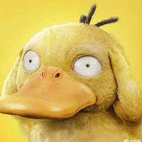 一只黄色呆头可达鸭头像